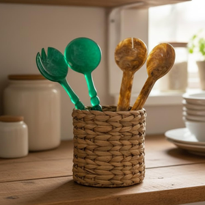 Premium Quality Eco-Friendly American Style Epoxy Resin <b>Salad</b> Server Sets Natural Color 11 Inch <b>Salad</b> <b>Tools</b> Kitchenware Home - Product Image 1