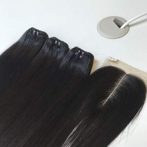 100% vietnamien os droite trame cheveux faisceaux couleur naturelle 1B gros cheveux humains chinois - Product Image 3