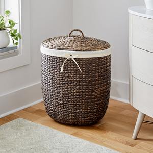 Cesta ovalada de jacinto de agua multiusos, cesta de almacenamiento hecha a mano, venta al por mayor, ecológica, hecha en Vietnam - Product Image 3