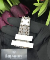 Montre mécanique automatique de luxe en acier inoxydable Laysware Jewels, testée au diamant, style sport analogique hip-hop, sertie de moissanite VVS