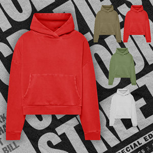 Sudadera con Capucha de Corte Holgado, Tallas Grandes, para Invierno, Verano y Otoño, 100% Algodón, Ecológica, Transpirable, de Alta Densidad, al por Mayor, para Mujer, Corta - Product Image 2
