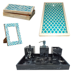 Ensemble de salle de bain en résine au design élégant en os de corne, vente chaude, accessoires de bain en polyrésine pour hôtel, produit de qualité supérieure - Product Image 4