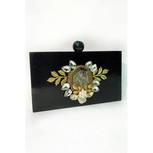 Pochette de soirée en résine faite à la main de luxe pour femmes Accessoire de mode en cristal Accessoire pour les occasions spéciales - Product Image 3