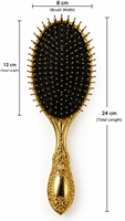 Brosse à cheveux plate de luxe, antique et moderne, plaquée or, à poils de sanglier, démêlante, avec coussin massant pour le cuir chevelu, pour le soin des perruques, outil Angel