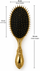 Cepillo de Pelo Plano de Lujo Chapado en Oro, Estilo Antiguo y Moderno, con Cerdas de Jabalí, Desenredante, con Cojín, para Masaje del Cuero Cabelludo y Cuidado de Pelucas, Herramienta Angel - Product Image 2