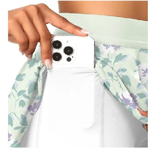 Jupes de tennis pour femmes, séchage rapide, haute élasticité, respirantes, anti-UV, sans coutures, sur mesure, imprimées de fleurs, pour femmes - Product Image 2
