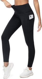 กางเกงโยคะเอวกลางคุณภาพสูงสำหรับผู้หญิง เนื้อผ้านุ่ม กระชับหน้าท้อง เหมาะสำหรับออกกำลังกาย ผลิตจากผ้าฝ้าย/ใยไผ่ ความยาวระดับเข่า มีกระเป๋าลึก - Product Image 5