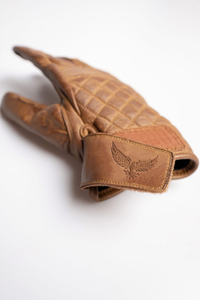 Gants de moto en cuir matelassé Cafe, couleur marron toffee, logo personnalisé, qualité supérieure, gants de moto en cuir pleine main pour motards - Product Image 4