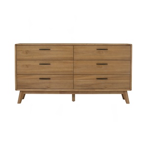 Cómoda de Estilo Escandinavo de Madera Maciza con 6 Cajones, Mueble de Almacenamiento Independiente de Lujo para Dormitorio o Sala de Estar, Ideal para Apartamentos - Product Image 3