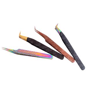 Pinzas de extensión de pestañas japonesas de acero inoxidable con aislamiento de volumen individual disponibles en diferentes diseños - Product Image 1
