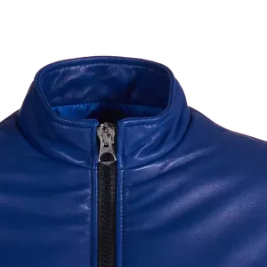 Chaqueta de Cuero para Mujer Otoño Invierno, Chaqueta de Cuero de Alta Calidad con Relleno de Algodón Transpirable y Tejido de Punto: Chaqueta de Cuero de Oveja para Mujer - Product Image 4