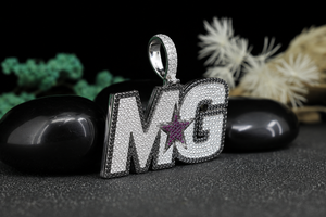 <b>Custom</b> MG Letter Pendant 925 Sterling Silver Iced Diamond Look <b>Name</b> Logo Hip Hop Luxury Engagement Wedding Moissanite Pendant - Product Image 4