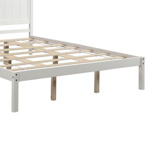 Cadre de lit plateforme en bois taille Queen avec tête de lit et support à lattes en bois, aucun sommier tapissier nécessaire - Product Image 5