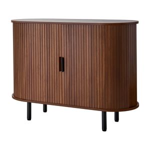 Mobile Bar/Caffetteria Scanalato Stile Mid-Century con 2 Ante Scorrevoli, Credenza da Cucina/Buffet - Product Image 1