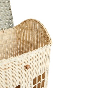 Natural Rattan <b>Storage</b> <b>Basket</b> <b>Rectangle</b> Shape Dust Prevention Eco-Friendly Rustic Style for Laundry <b>Storage</b> - Product Image 4