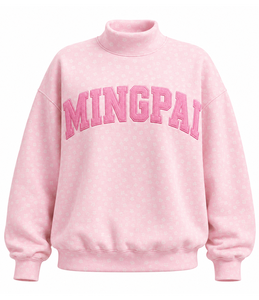 Sudadera Mingpai Personalizada Extra Grande para Mujer, Estilo Varsity con Cuello Alto, Bordado con Nombre de Estado y Letras Universitarias, Cómoda y Elegante - Product Image 1