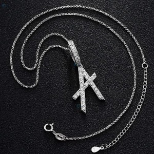 Custom Moissanite Letter <b>Pendant</b> 925 <b>Silver</b> Rhodium Plated Luxury <b>Initial</b> Charms Everyday Wear Jewelry Fashion Rapper <b>Pendant</b> - Product Image 4