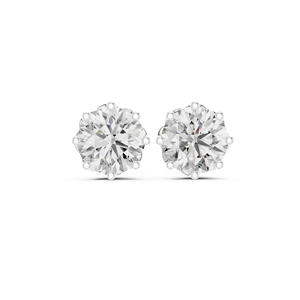 Pendientes de compromiso de oro amarillo de 14 quilates con diamantes cultivados en laboratorio para mujer |   Diamante Cultivado Nuevo - Product Image 2