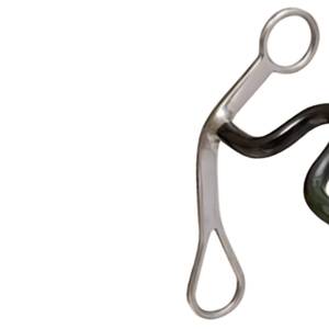 Bocado de acero inoxidable para caballo con boquilla de goma negra para equitación, bocados resistentes y ligeros para caballos - Product Image 2