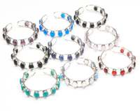 Bracelet manchette ajustable fait main en argent plaqué, style bohème, design géométrique, 9 pierres précieuses, haute qualité pour femme