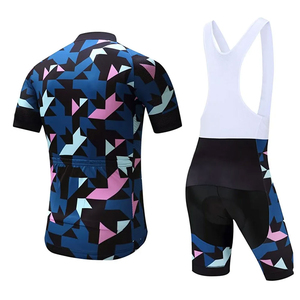 Ensemble de maillot de cyclisme pour hommes, imprimé géométrique, vêtements de vélo à manches courtes, kit de sport respirant - Product Image 2