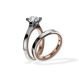 Bague de fiançailles classique en diamant rond brillant pour femme, plaqué or 14 carats, pierre cultivée en laboratoire certifiée IGI, KRISHNAVII KRR-275 - Product Image 4