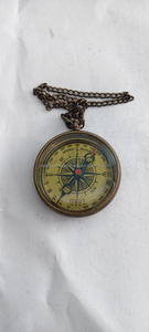 Brújula de Bolsillo de Latón con Cadena, Buscador de Dirección Náutico Vintage, Brújula Decorativa Clásica - Product Image 3