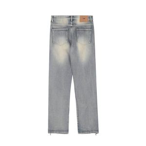 Jean déchiré tendance de marque de mode urbaine, denim mi-luineux élégant, coupe ample vintage pour homme, avec fermeture éclair latérale et caractéristiques écologiques - Product Image 6