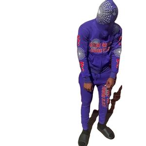 Conjunto de Dos Piezas con Logotipo Personalizado, Unisex, Lavado Ácido, 100% Algodón, Ecológico, Transpirable, Pantalones Deportivos Acampanados, Sudadera Corta, Color Sólido - Product Image 3