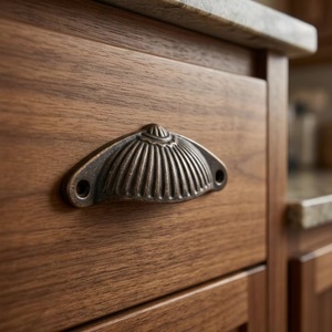 Poignée de tiroir ovale en fonte traditionnelle au design moderne et écologique pour meubles de cuisine - Product Image 1