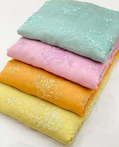 Tissu en dentelle brodée de haute qualité, tissu en maille jacquard floral élégant imprimé pour la décoration de vêtements de mariée - Product Image 5