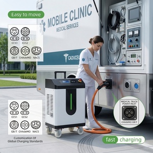 เครื่องชาร์จไฟฟ้ากระแสตรงแบบพกพา 80 กิโลวัตต์ มาตรฐานสากล สำหรับรถยนต์ไฟฟ้า รองรับ CCS2 CCS1 GBT ใช้สำหรับช่วยเหลือฉุกเฉินริมถนนและชาร์จรถยนต์ในกลุ่ม - Product Image 1