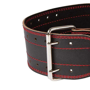 Ceinture de musculation en cuir de vachette noire, réglable avec boucle, unisexe, protection professionnelle, respirante, pour entraînement de force - Product Image 5