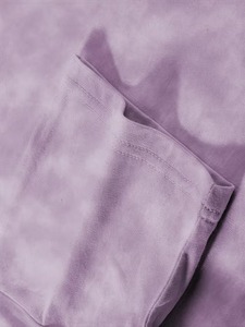 Conjunto de Camiseta de Manga Corta y Pantalones Cortos para Hombre, Estilo Casual, Cintura Elástica, Corte Medio, con Estampado Morado y Lavado Ácido - Product Image 4
