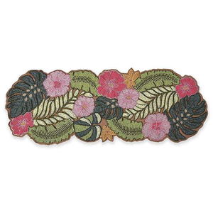 Handmade Floral Design Beaded <b>Table</b> <b>Runner</b> Aari Technique Decorative <b>Dining</b> Party Settings 13x36inch (Customizable) Embroidery - Product Image 2