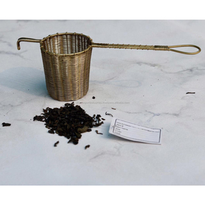 Hand Woven Silver Plated Metal Vintage Tea Strainer with Long Handle <b>Scoops</b> Loose Leaf Tea Infuser Kitchenware - Product Image 6