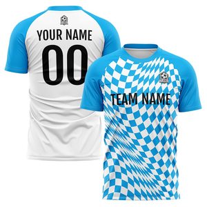 Maillot de football sur mesure de haute qualité pour hommes, respirant, impression par transfert thermique, manches courtes, UPF 50, design personnalisé OEM, vêtements de football - Product Image 3