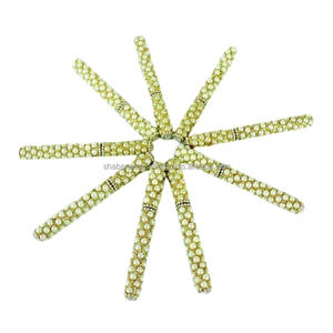 Stylo artisanal avec perles blanches et capuchon, stylo indien fait main pour cadeaux et souvenirs, stylo à paillettes abordable - Product Image 1