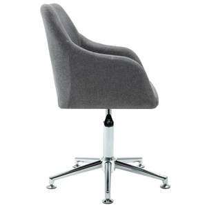 Chaise de bureau pivotante en tissu gris clair - Product Image 3