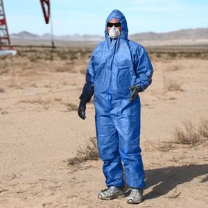 Blu monouso medio pittori tuta anteriore cerniera SMS tute monouso con polsini elastici caviglie abbigliamento di sicurezza - Product Image 6