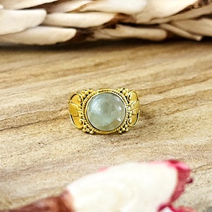 New Arrival <b>Boho</b> Floral Tribal Brass <b>Ring</b> Women 18k Gold Plated Vintage Gemstone <b>Ring</b> Wholesale/OEM/ODM Bohemia Third Party - Product Image 6