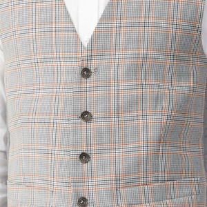 Men's Fashion <b>3</b>-Piece Slim Fit Wedding Business Suit Classic Color Two Buttons Blazer Waistcoat Pant Wool Viscose Anti-Wrinkle - Product Image 5
