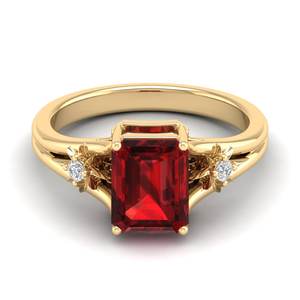 Anillos Solitarios de Moissanita en Oro Rosa de 10K, 14K y 18K, Corte Esmeralda de 2.5 Ct, con Granate, Joyería de Moda, Regalos, Precio de Fábrica REYES - Product Image 6