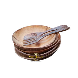 Plato de Servir Desechable de Madera de Coco Natural, Diseño Moderno para Camping y Uso en la Comida - Product Image 6