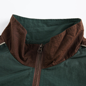 Veste coupe-vent décontractée tendance pour homme, personnalisée, en toile color block avec lettres, respirante, en nylon écologique, col montant, fermeture éclair, vêtement d'extérieur - Product Image 3