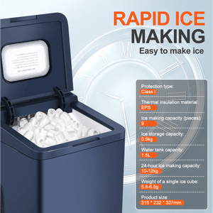 PSZ6D Macchina per Ghiaccio Automatica Smart da 12kg/giorno in PVC, per Casa e Campeggio, Senza BPA - Product Image 6