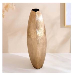 New Arrival Modern Aluminium Decorative <b>Vase</b> with Refined <b>Textured</b> Finish for Living Room Bedroom Shelves Tables Home Decoration - Product Image 2
