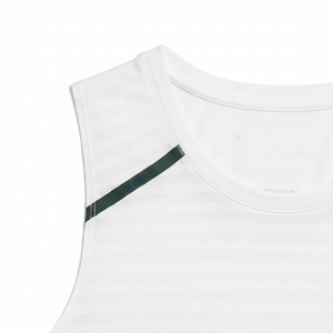 Débardeur côtelé blanc 100 % personnalisé pour homme, coupe ajustée, col ras du cou, en coton, avec impression de logo sur mesure, vente en gros - Product Image 4