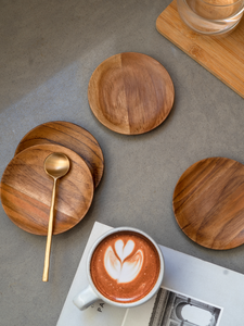 Meilleure vente DIY Festive Gingerbread People Set 4 sous-verres en bois de Bohème Tapis en bois de cuisson pour table de cuisine Marque privée - Product Image 6