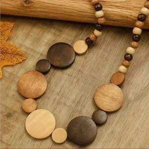 Collier pendentif en bois écologique de luxe pour femmes, fournitures de perlage haut de gamme, bijoux - Product Image 6